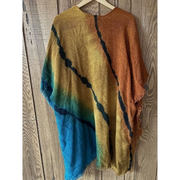 Dilemma New York Art to Wear Oversized Open Front Boho Cardigan with Raw Hem - Picture 7 of 7